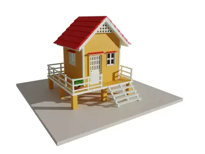 low poly  house 01 Low-poly 3D model