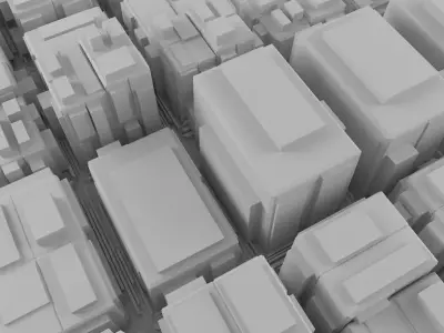 Cityscape Low Poly Street Urban Building Town Architecture Low-poly 3D model