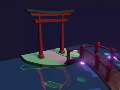 Chinese Traditional Door Gate Free 3D model