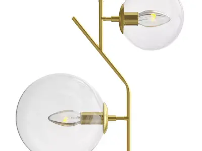 Pendant Lamp with Spherical Glass Shades 3D model