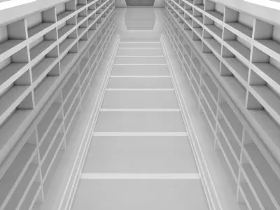 Sci Fi Corridor 3D model 55
