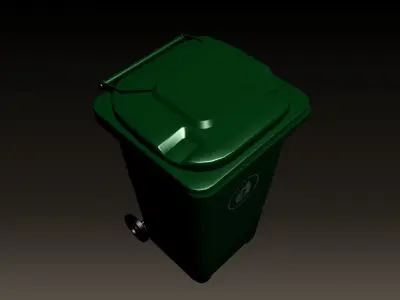 Garbage Bin Low-poly 3D model