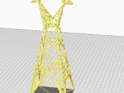 High Voltage Line Pole Drawing PDH type 3D print model