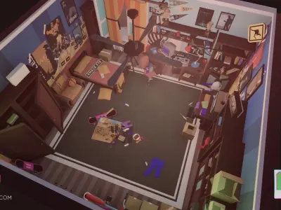 1980 - Retro Youth Room  3D Mid Poly  Low-poly 3D model