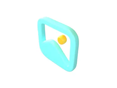 Picture Symbol V1 003 Low-poly 3D model
