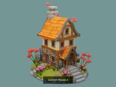 Cartoon house collection 3D Model Pack
