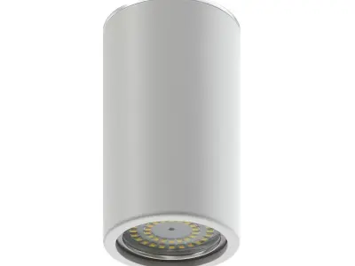 White Cylindrical Light 3D Model 3D model