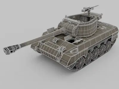 Super Hellcat Tank Destroyer Low-poly 3D model