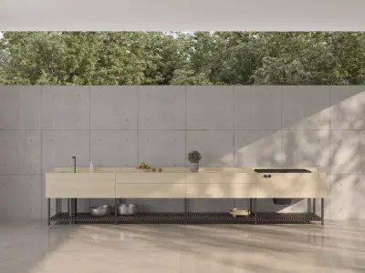 Modern Outdoor Kitchen 01 3D model