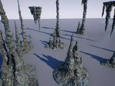 Cave Formations Low-poly 3D model