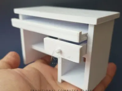 MINI TRADITIONAL COMPUTER TABLE FOR 1 12 DOLLHOUSE 3D print model