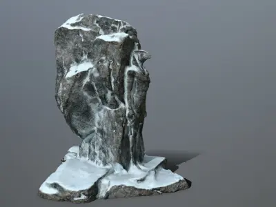 horus rock with snow Low-poly 3D model