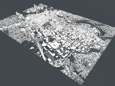Cityscape Austin Texas USA  3D model