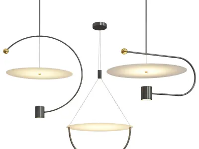 Float Geometric Led Chandelier 3D model