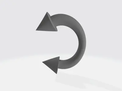 Piercing letter c door handle 3D model