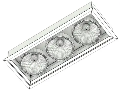 Triple Ceiling Light 3D Model 3D model