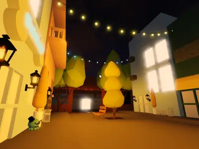 Cozy Town for Roblox Low-poly 3D model