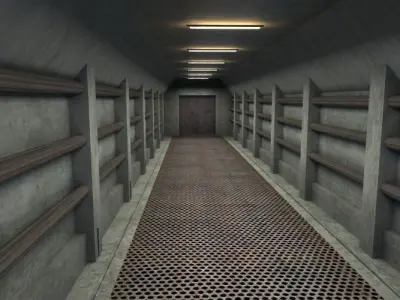 Underground tunnel environment provided in Blender 3D model