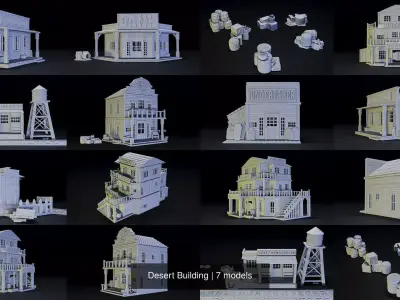 Desert Building 3D Model Pack
