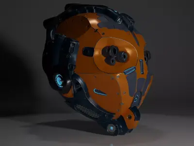 Sci-fi helmet Low-poly 3D model