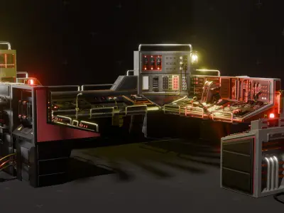 Control Room and Panel Components 3D model