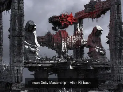 Sci-Fi collection Mega city ship collection 1 3D Model Pack