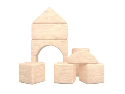 Wooden Block V1 001 Low-poly 3D model