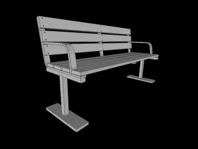 Bench 4 - Modern Design Street Furniture Low-poly 3D model