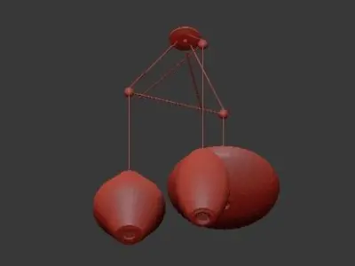 triple bubble lamp fixture 3D model