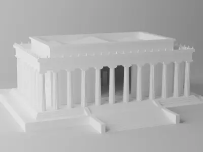 Cartoon Lincoln Memorial Washington DC USA Low-poly 3D model