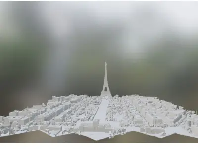 Paris eiffel tower 3D model
