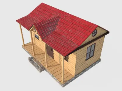 wooden house 3D model