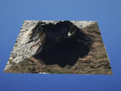 Landscape Environment Volcano Snow 20 Low-poly 3D model