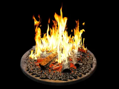 Bonfire fire pit 3D model