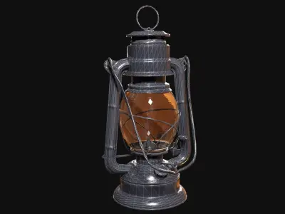 Oil Lamp Lantern Game Ready Low-poly 3D model