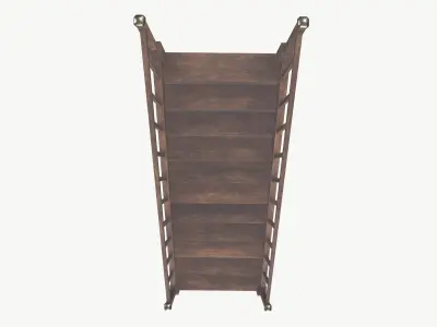 Wooden Stairs Low-poly 3D model