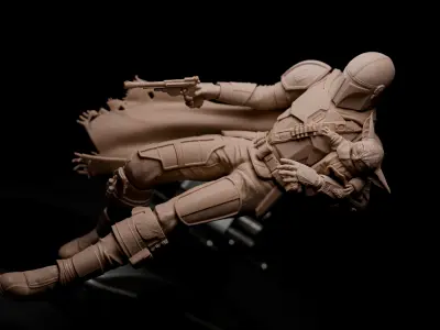 mandalorian 3D print model star wars force awakens statue 3D print model