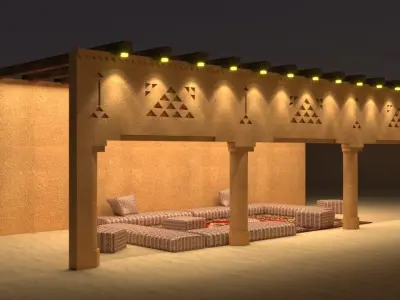 Traditional Arabic Outdoor Dining Salon  3D model