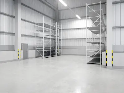 Warehouse Interior 9b Low-poly 3D model