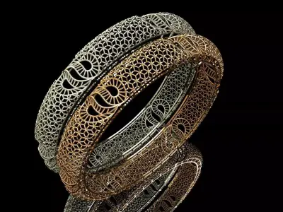 1535 Loop-Filigree Bangle 16gm 3D print model