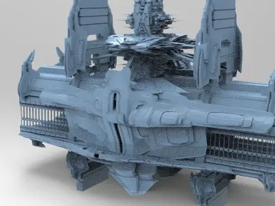 Sci fi Train Base 1  3D model