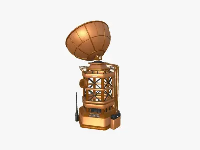 SciFi Antenna Tower A04 Orange - Sci Fi Exterior Design Low-poly 3D model