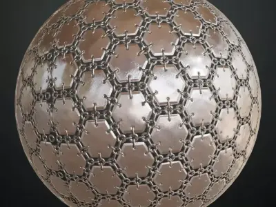 Silver Metal Mesh Transparent PBR Seamless Texture
