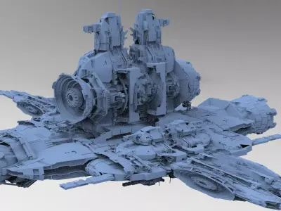 Sci-Fi Droid Prowler Ship Base 7 3D model