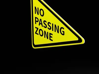 Street Sign Triangle Elongated Low-poly 3D model