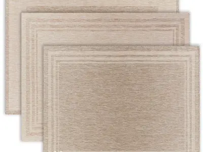 Carpet set 32 - Bundle - 3 f Geometrical Jute Rugs 3D model