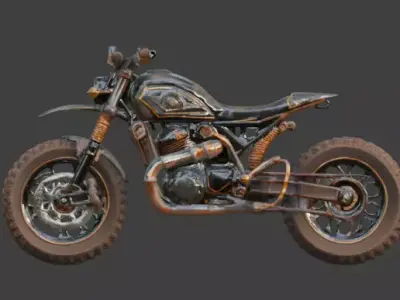 Cyberpunk Tactical Motorcycle 3D Model Low-poly 3D model