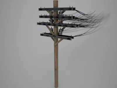 Power Pole PBR Low-poly 3D model