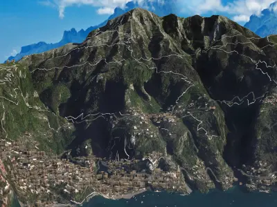 Positano Italy mountain landscape 3D model