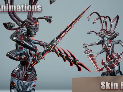 Sci-fi Medusa Gorgon Low-poly 3D model